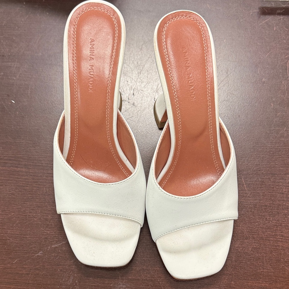 Amina Muaddi white  Women's Mules size 40